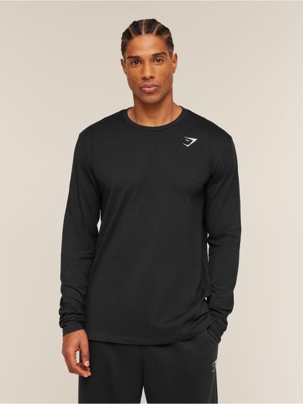 Gymshark Men’s Long Sleeve Crew Tee - Black
